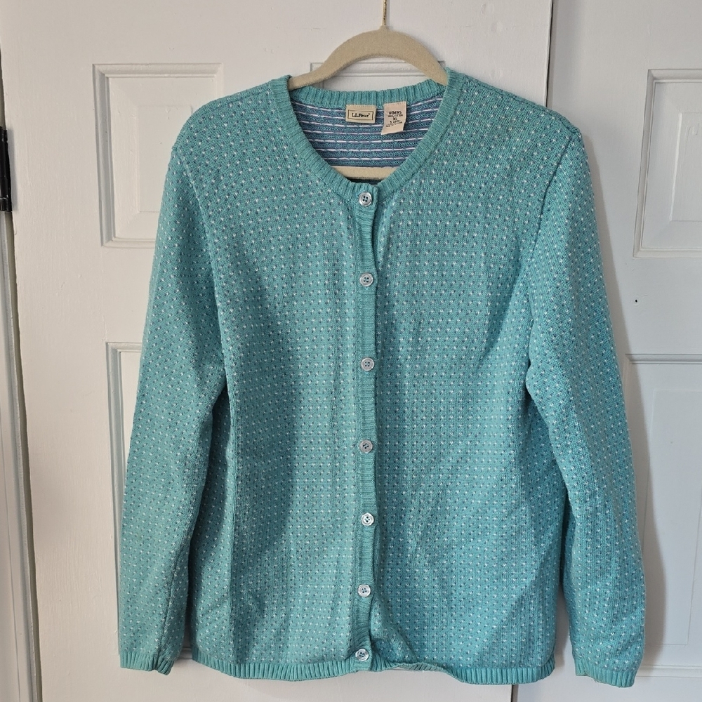 L.L. Bean Women's Light Blue Cardigan Sweater